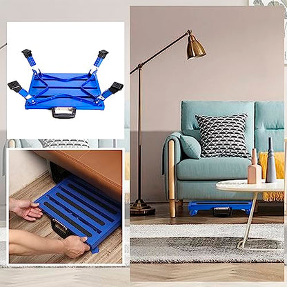 Homeon Wheels Adjustable Aluminum RV Step Stool, Folding Non-Slip Platform, Blue - color: Blue