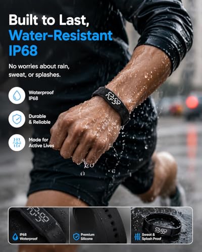 Vibrating Alarm Wristband Clock Watch for Heavy Sleepers, Fit Sleeps Rise Bracelet Bands for Deaf People, Wearable Vibration Wrist Alarm Waterproof Silent Alarms Wristband for Men & Women - color: Blue