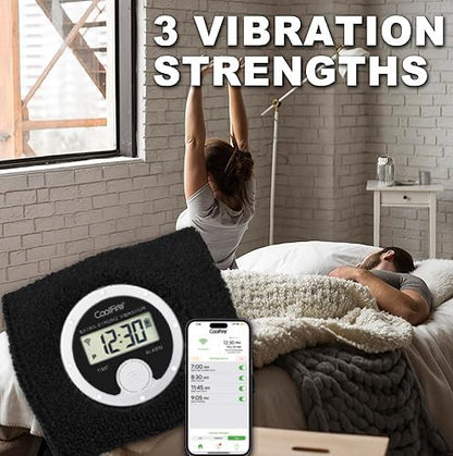 Coolfire Vibrating Alarm Clock Wristband, Silent Wake-Up Watch for Heavy Sleepers, Won’t Disturb Partner, Couples/Roommates, Deaf/Hearing Impaired, 4 Alarms, Bluetooth App, Rechargeable BK - color: Black