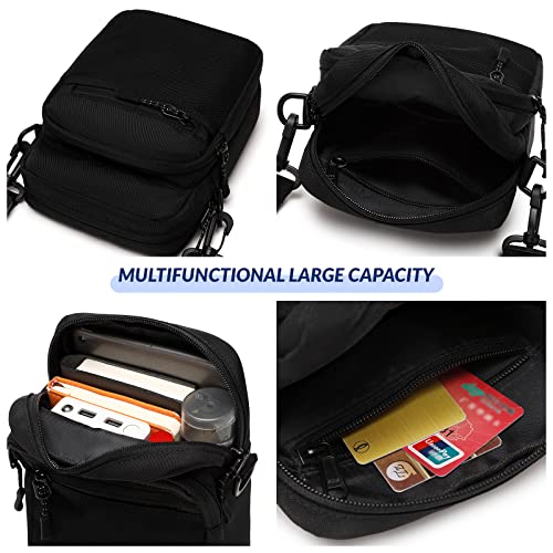 Lohol Small Messenger Bag for Men Women, Water Resistant Adjustable Crossbody Sling bag Purse for Travel Sports - color: Dark Grey