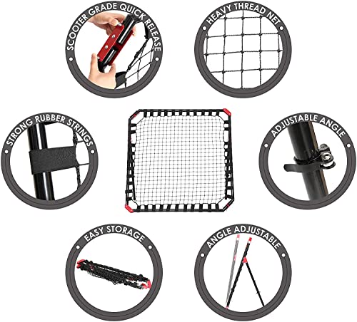 Soccer Rebound Net Rebounder | Skill Training Gifts, Aids & Equipment for Kids Teens & All Ages - Kick-Back/Perfect Storage, Agility Ladders