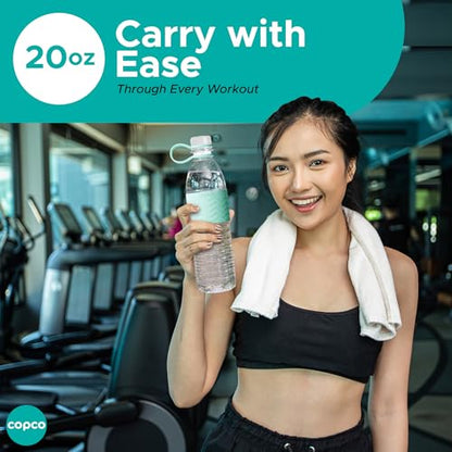 Copco Hydra 20 oz Tritan Water Bottle with Leak-Proof Lid & Textured Grip - BPA-Free, Dishwasher Safe, Easy Twist-Open for Ice & Fruit - Fits Cup Holders, Lightweight, Durable(Robins Egg Blue) - color: Robins Egg
