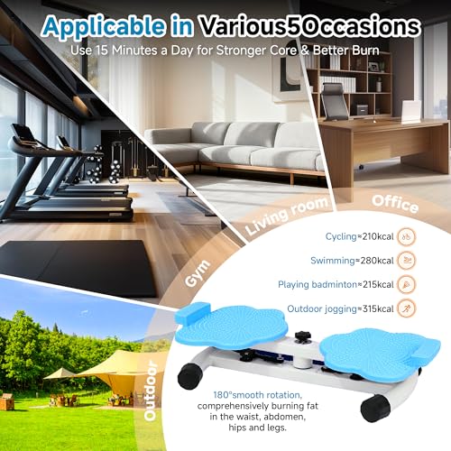 Waist Twisting Machine, Ab Twister Board, Waist Twister, Waist Twisting Fitness Tool, Waist Twister for Women Belly Fat - Ultra-Quiet 20dB Home Fitness Board with Foot Massage - color: Blue