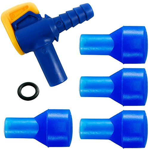 Bite Valve Replacement Mouthpieces fits Camelbak and Most Brands (4-Pack), with Shutoff Valve and Tube O-Ring for Hydration Bladder and Backpack Water Reservoir