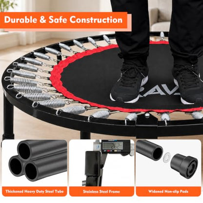 RAVS 40/48" Exercise Rebounder Trampoline for Adults, Handlebar, Indoor - size: 40-inch