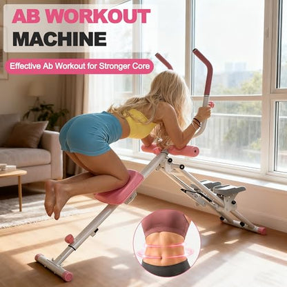KINMAC 2 in 1 Stair Stepper & Ab Workout Machine - color: White Pink