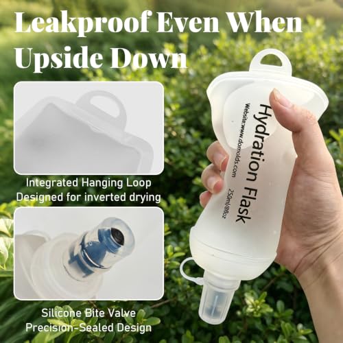 150ML Soft Flask, TPU Collapsible Soft Water Bottle for Hydration Pack, Running Vest, Leak-Proof Folding Water Bottle for Hiking Cycling Climbing Jogging- 1Pcs, Wihte - color: 150ML Wihte