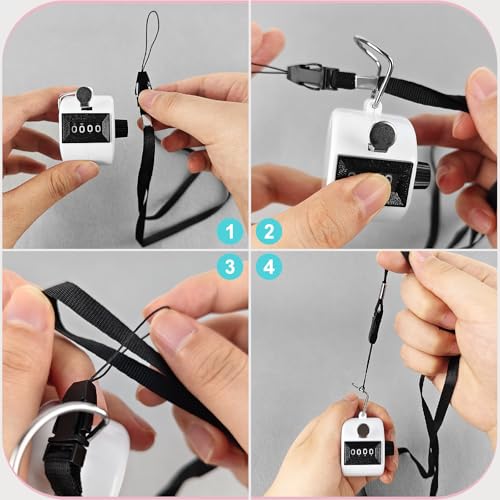 GDMINLO Clicker Counter, 2 Pack 4-Digit Handheld Tally Counter with Lanyard