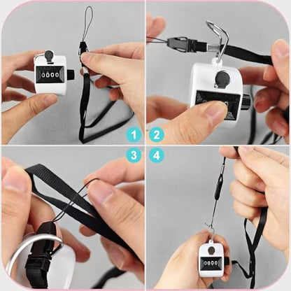 GDMINLO Clicker Counter, 2 Pack 4-Digit Handheld Tally Counter with Lanyard