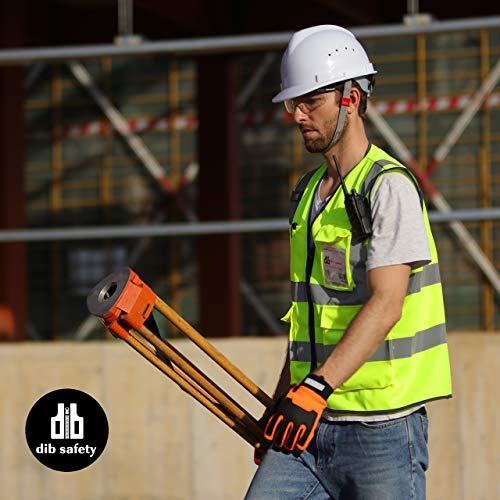 Dib Safety Hi Vis Reflective Safety Vest for Men Women with Pockets Zipper - color: Yellow, size: Small