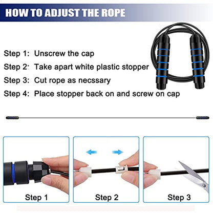 Redify Adjustable Jump Rope,Jump Ropes for Fitness for Men Women - color: Blue