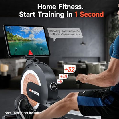WENOKER Rowing Machine, Magnetic Rowing Machine for Home, Upgraded 32-Levels Resistance with Smart Electronic Knob, 350 LBS Weight Capacity, Compact Rower Machine Easy Assembly. - color: Black brown