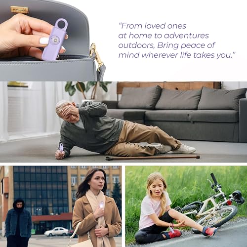 140dB Loudest USB-C Rechargeable Personal Alarm Keychain for Women – Low Battery Indicator, Strobe Light & Panic Button for Self Defense Weapons, Seniors & Travel Safety Essentials (Violet)