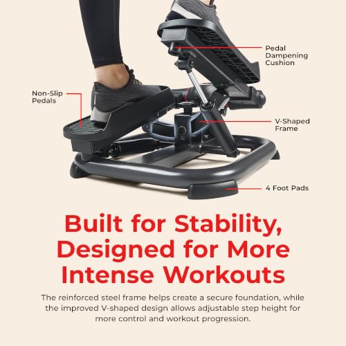 Sunny Health & Fitness Smart Power Stepper with Resistance Bands for Cardio - color: 1. Black