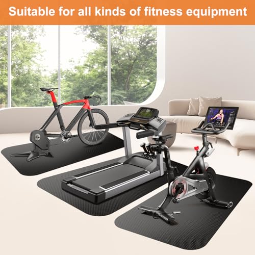Rowing Machine Mat 96" x 30" with Storage Bag and Sports Towel,Treadmill Mat for Carpet & Hardwood Floors,Rower Mat,Elliptical Mat,Bike Mat,Gym Exercise Equipment Mat,Fitness Equipment Mat