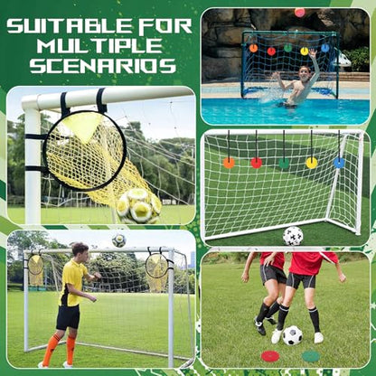 7 PCS Soccer Goal Target Sets Adjustable Straps Training Set for Shooting Accuracy Speed and Agility Practice Sports Training for Lacrosse Football Baseball Hockey