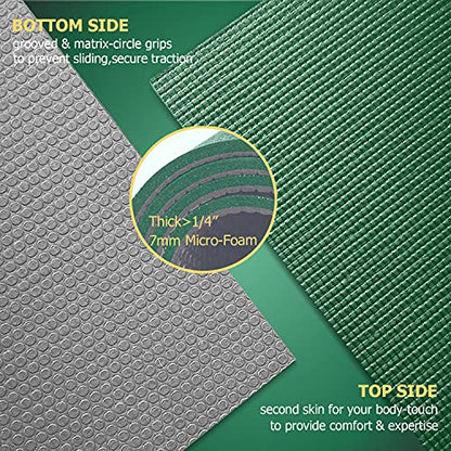 GXMMAT Large Yoga Mat 12'x6'/10'x6'/6'x8'(7mm) - color: Green Jasper, size: 6*12 FT