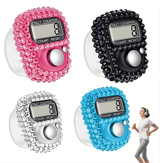 4Pcs Electronic Tally Counter with Display, Resettable Portable Electronic Finger Counter for Golf, Track and Field, Lap Counting - color: Four colors