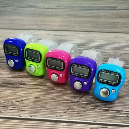 Jinshining Electronic Finger Counter Display Counter LED Digital Row Counter, Handheld Number Click Counter, Electronic Finger Counter Hand Tally Counter with Ring for Counter Counters Accessories - color: red