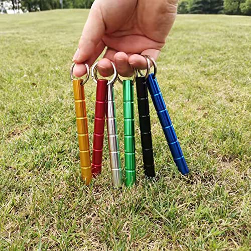 Tactical Keychain Aluminum Short Stick Glass Personal Protection Emergency Tool 6 Packs Portable Keyring Suitable for Women and Men