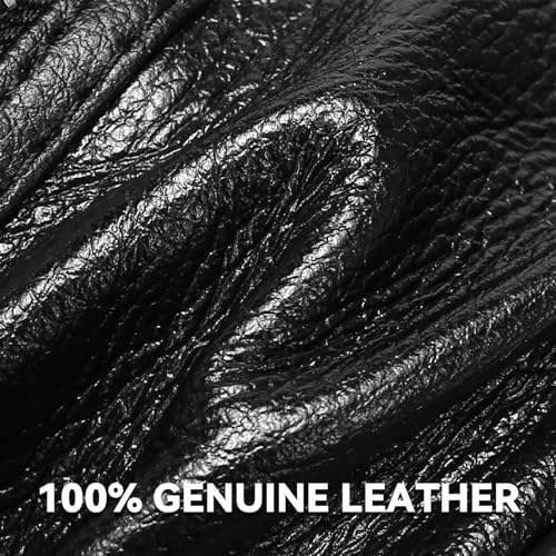 Black Leather Fanny Pack for Men & Women, Fashionable Multi-Pockets Waist Belt Bag for Travel Sports Hiking Cycling Fishing Running - color: 809#black