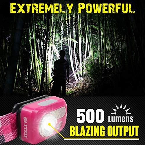 BLITZU Adjustable, Durable, Rechargeable Flashlight, Pink, Battery Powered - color: Pink