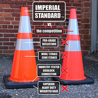 Traffic Cones Construction Grade Safety Markers (18", 2 Pack) - size: 18 inch
