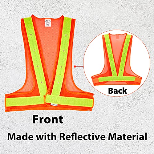 LED High Visibility Safety Vest, Orange, Free Size