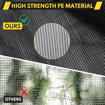 Trampoline Safety Enclosure Net PE Trampoline Flex Net Replacement for 6 Poles Round Frame Trampolines - size: 14"