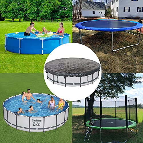 SIHAIAN Round Pool Cover 8Ft Pool Cover for Above Ground Pools Round Pool Weather Cover Waterproof and Dust-Proof Pool Covers Suitable for Trampolines and Swimming Pool - size: 8'2" x 8'2" (Round Pool Cover)
