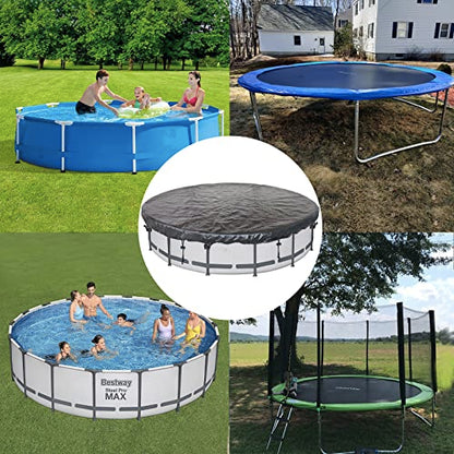 SIHAIAN Round Pool Cover 8Ft Pool Cover for Above Ground Pools Round Pool Weather Cover Waterproof and Dust-Proof Pool Covers Suitable for Trampolines and Swimming Pool - size: 8'2" x 8'2" (Round Pool Cover)