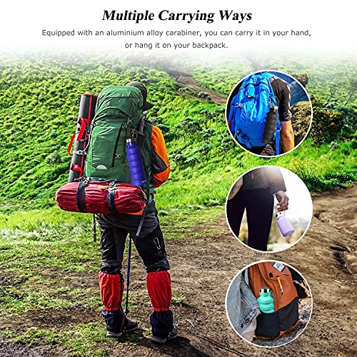 Nefeeko Collapsible Foldable Water Bottle, 27oz Reuseable BPA Free Silicone Portable Leak Proof Sports Water Bottle with Carabiner for Travel Gym Camping Hiking - color: Mint Green-27oz