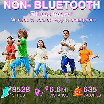 Non-Bluetooth Led Fitness Tracker Watch,Digital Pedometer Watch,with Step Counting/Distance/Calories/Stopwatch/Alarm Clock, Great Gift for Kids Teens Girls Boys Xmas - color: Square - purple