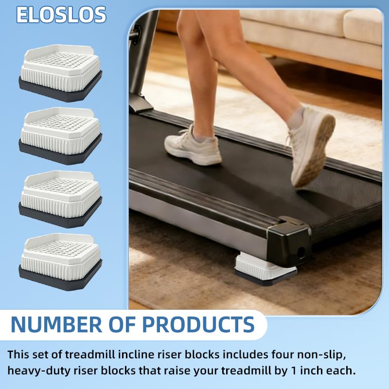 4 Pack Stackable Treadmill Riser Blocks, for Gym and Home Use - color: White, size: 1 layer(1nches)