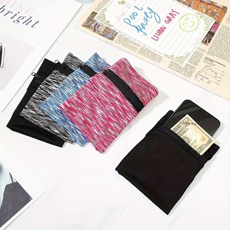 1 Pocket Wrist Wallet Wrist Cell Phone Holder, Ankle Wallet, Sweat Bands, Armband, Hidden Pouch, Wristlet Wallet for Travel, Outdoor Sports Running,Black - color: Black