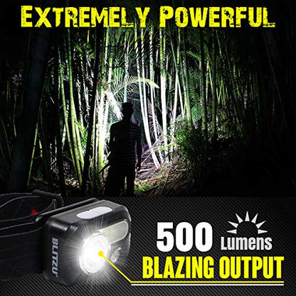 LED Headlamp, Rechargeable Super Bright Headlight Flashlight, Kids & Adults - color: Black