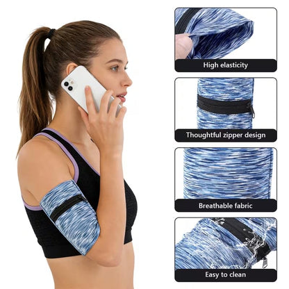 1 Pocket Wrist Wallet Wrist Cell Phone Holder, Ankle Wallet, Sweat Bands, Armband, Hidden Pouch, Wristlet Wallet for Travel, Outdoor Sports Running,Blue - color: Blue