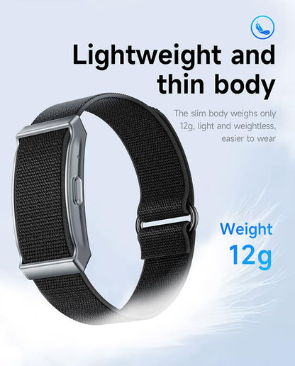 Screenless Health Fitness Tracker for Men Women Activity Watch 24/7 Heart Rate Blood Pressure Sleep HRV Monitor Step Counter Smart Bracelet No Screen Long Battery Life - color: Beige