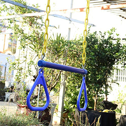 18" Trapeze Swing Bar Rings Swing Set Accessories - color: Blue