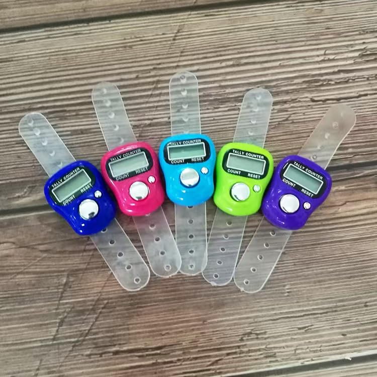 Jinshining Electronic Finger Counter Display Counter LED Digital Row Counter, Handheld Number Click Counter, Electronic Finger Counter Hand Tally Counter with Ring for Counter Counters Accessories - color: purple