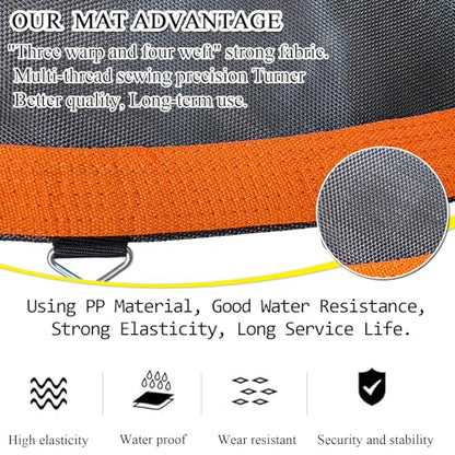 Trampoline Mat Replacement, Dia:152", Fits 14ft Frame, with 80/72/88 V-Rings for Choose and Spring Tool, Fits 5.5" Springs, Reinforce, UV-Resistant - size: 152" Diam | 80 V-Rings | Fits 5.5" SpringsLength