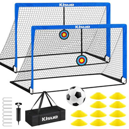 Soccer Goal, Kids Soccer Goals for Backyard Set of 2, Pop Up Soccer Net - color: Blue, size: 4X3 FT