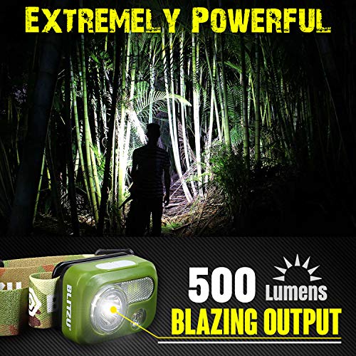 LED Headlamp, Rechargeable Super Bright Headlight Flashlight, Kids & Adults - color: Camo