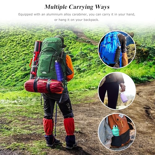 Nefeeko Collapsible Water Bottle, 27oz Reuseable BPA Free Silicone Foldable Water Bottles for Travel Gym Camping Hiking, Portable Leak Proof Sports Water Bottle with Carabiner - color: Blue-27oz