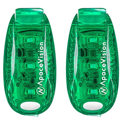 EverLightFX USB Rechargeable LED Safety Light (2 Pack) by Apace - Super Bright Bike Tail Light Works Brilliantly as Running Light for Joggers, Pets, Bicycle Strobe or Rear Clip On Lights - color: Green