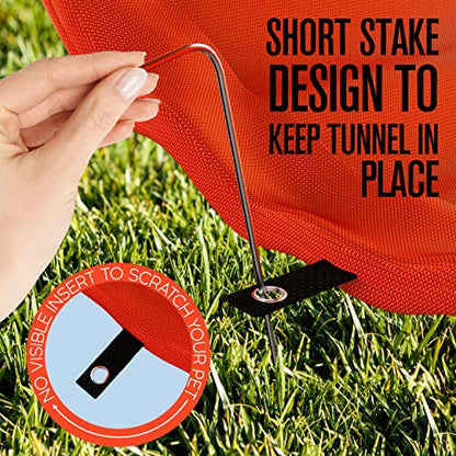 Dog Agility Tunnel, Dog Tunnel, Play, 18 Feet, Small, Medium, Large, Red - color: Red