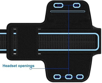 Up to 7.1 Inch Sports Phone Armband with Key Pocket & Reflective Strip, Sweat Resistant Adjustable Running Arm Band Compatible for iPhone Samsung, Gym Workout Cycling Fitness Arm Holder