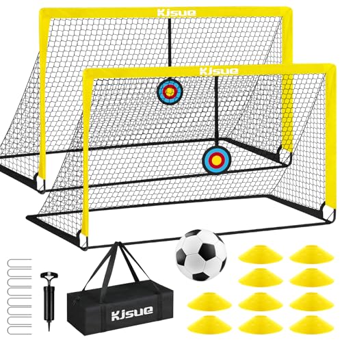Soccer Goal, Kids Soccer Goals for Backyard Set of 2, Pop Up Soccer Net - color: Yellow, size: 4X3 FT