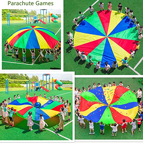 SPINFOX Parachute for Kids - 6ft 10ft 20ft, Indoor/Outdoor Kids Toy Game