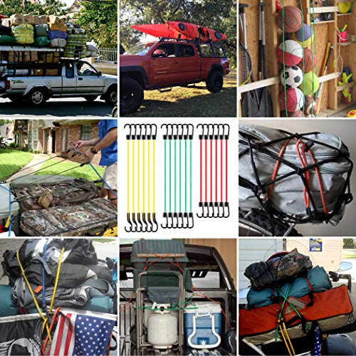 CARTMAN 18-Piece Adjustable Bungee Cord Assortment with Hooks - size: 18PCS/Adjustable Hook